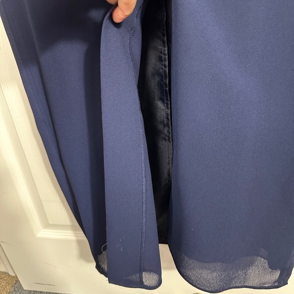 TWO piece set. R & M Richards dress/jacket, embellished, navy blue, 12P - Picture 6 of 16